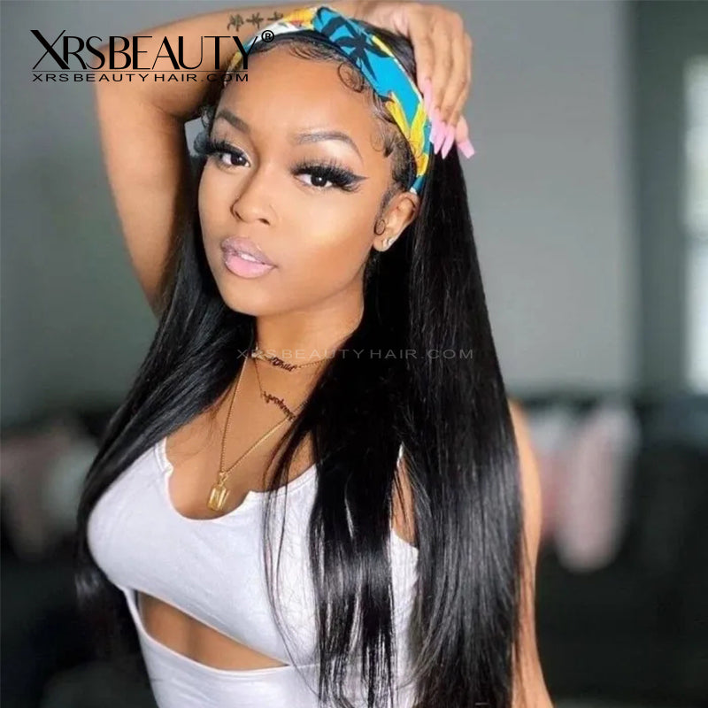 Xrs Beauty Hair 180% Density Glueless Straight Human Hair Headband Wig [HBW02]