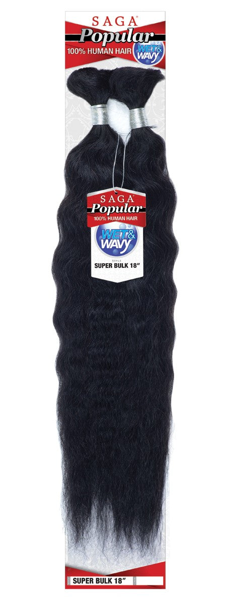 Saga Popular Wet & Wavy Super Bulk 18" (100% Human Hair)