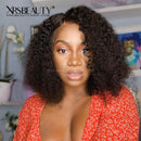 Xrs Beauty Hair Short Jerry Curly Bob Wig Natural Looking Human Hair 13x4 Lace Front Wig [BOB02]