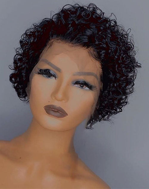 Jessies Wig Pre Cut HD Lace Glueless Short Curly Pixie Cut Wigs 13x4 Frontal Wigs 4x4 Lace Closure Wigs