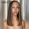 Xrs Beauty Hair Shoulder Length Caramel Brown Lace Front Bob Wig with Blonde Highlights [BOB53]