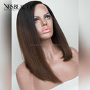 Xrs Beauty Hair 14 Inch Yaki Straight Brown Ombre Lace Front Bob Wig [BOB50]