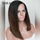 Xrs Beauty Hair 14 Inch Yaki Straight Brown Ombre Lace Front Bob Wig [BOB50]