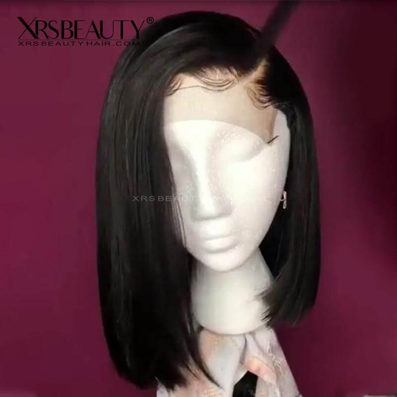 Xrs Beauty Hair 13x4 Side Part Asymmetrical Bob Wig Pre Plucked Lace Front Human Hair [BOB05]