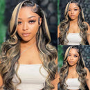 Balayage Highlight Wig Body Wave Wig 13X4 Lace Front Wigs Honey Blonde Wigs