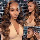 Highlight Blonde Balayage 1B/30 Body Wave 13X4 Lace Front Human Hair Wigs