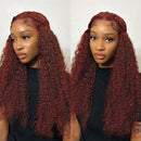 Mslynn Reddish Brown Deep Curly Hair 13x4 Lace Front Wig