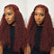 Mslynn Reddish Brown Deep Curly Hair 13x4 Lace Front Wig #33 Colored Wigs