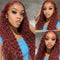 33 Reddish Brown Auburn Water Wave Wig Transparent 13X4 Lace Frontal Wig