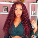 Mslynn 99J Burgundy Deep Wave 13x4 Lace Front Wig