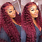 Mslynn 99J Burgundy Deep Wave 13x4 Lace Front Wig