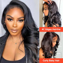 Body Wave 4C Kinky Edges 13x4 Lace Wig With Curly Baby Hair  Natural Hairline Glueless Wig