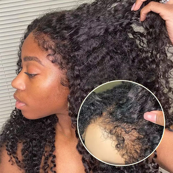 Type 4C Edges Hairline Wig Transparent 13x4 5X5 13X6 Lace Front Wig Kinky Curly Wig