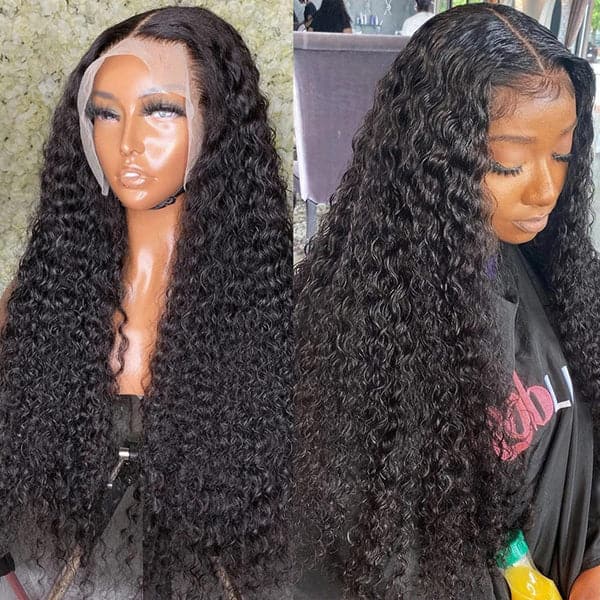 Mslynn Transparent 13x4 Lace Front Wig 100% Virgin Hair Kinky Curly Glueless Lace Wig