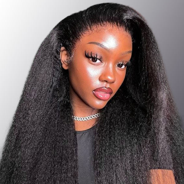 Mslynn Kinky Straight HD 13X4 Lace Front Human Hair Wigs Yaki Straight Hair