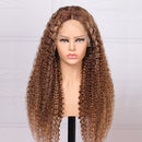 Deep Curly 4/27 Blonde Highlight Wig Transparent 13X4 Lace Front Wig