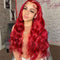 Red Body Wave 13X4 Lace Front Wig Human Hair Wigs