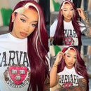 Mslynn 99J Skunk Stripe Wigs 13x4 Lace Wig Body Wave Burgundy 613 Blonde Lace Wig