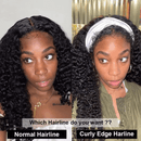 4C Edges Kinky Curly 13X6 Lace Frontal Human Hair Wigs For Women Remy Curly Baby Hair Wig