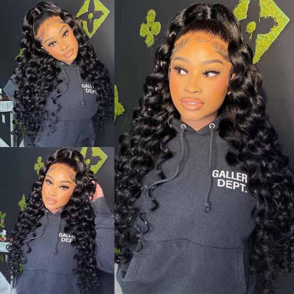 Mslynn Loose Wave Wig Transparent 360 Lace Frontal Wig Unprocessed Glueless Human Hair Wig