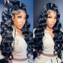 Mslynn Loose Wave Wig Transparent 360 Lace Frontal Wig Unprocessed Glueless Human Hair Wig