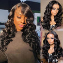 Mslynn Loose Wave Wig Transparent 360 Lace Frontal Wig Unprocessed Glueless Human Hair Wig