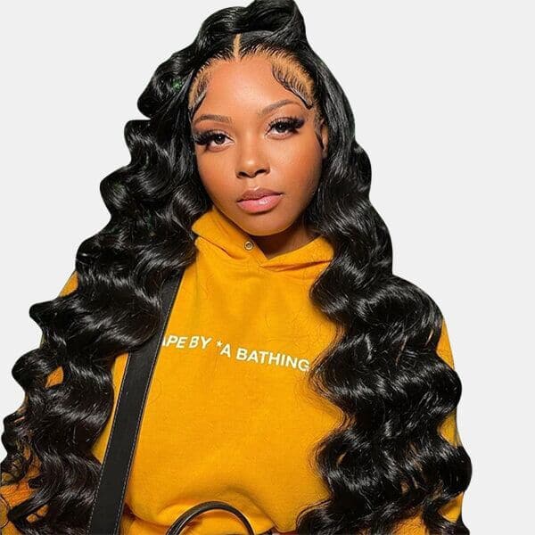 Mslynn Loose Wave Wig Transparent 360 Lace Frontal Wig Unprocessed Glueless Human Hair Wig