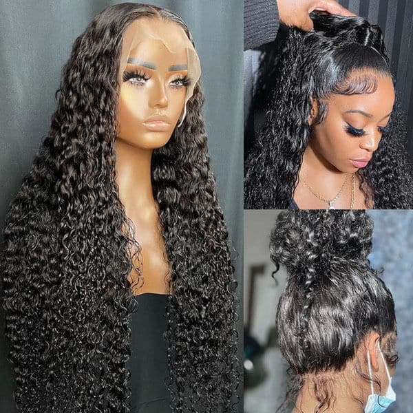 Mslynn Water Wave 360 Lace Front Wigs Transparent Lace Wig Wet And Wavy Human Hair