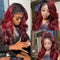 Mslynn 1B/99J 360 Lace Wigs Ombre Burgundy Body Wave Human Hair Wigs