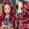 Mslynn 1B/99J 360 Lace Wigs Ombre Burgundy Body Wave Human Hair Wigs