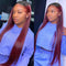 Straight Ombre 1B/99J Burgundy 360 Lace Frontal Wig Straight Human Hair Wigs