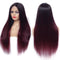 Straight Ombre 1B/99J Burgundy 360 Lace Frontal Wig Straight Human Hair Wigs