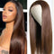 Dark Brown Colored Wigs Straight Hair Brown 13x4 Straight Human Hair Wig 4x4 Lace Closure Wig