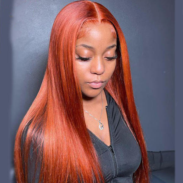 Mslynn Straight 4X4 Lace Closure Wig  Ginger Wig Glueless Wig Real Hair