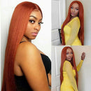 Mslynn Straight 4X4 Lace Closure Wig  Ginger Wig Glueless Wig Real Hair