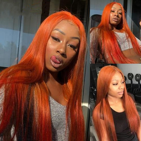 Mslynn Straight 4X4 Lace Closure Wig  Ginger Wig Glueless Wig Real Hair