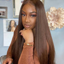 Mslynn Hair Light Brown Wig Straight Human Hair Wig Lace Front Wigs Colored Wigs And Lace Closure Wig