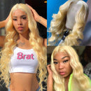 Mslynn 613 Blonde Wig Body Wave 4X4 Lace Closure Wig Transparent Lace Wig