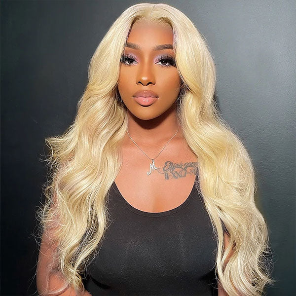 Mslynn 613 Blonde Wig Body Wave 4X4 Lace Closure Wig Transparent Lace Wig