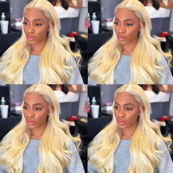 Mslynn 613 Blonde Wig Body Wave 4X4 Lace Closure Wig Transparent Lace Wig