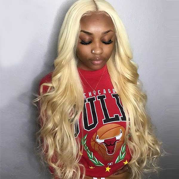 Mslynn 613 Blonde Wig Body Wave 4X4 Lace Closure Wig Transparent Lace Wig