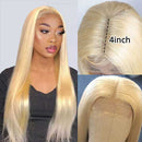 Mslynn 613 Blonde 4x4 Lace Closure Wig Human Hair Wigs Pre Plucked Straight Human Hair