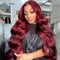 Mslynn 99J Burgundy Body Wave Pre Cut 4X4 Lace Closure Wigs Wear Go Glueless Wig