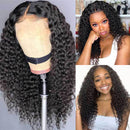 Deep Curly Wig 4x4 Lace Closure Wigs Brazilian Curly Wig Human Hair Natural Color