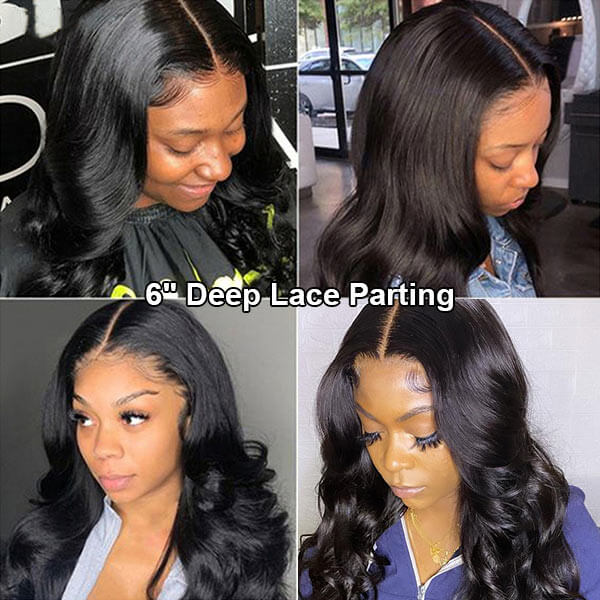 Mslynn 6X6 Lace Closure Wig Transparent Lace Wig Body Wave Wigs Deep Part Wig