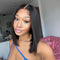 Short Bob Wig Straight 180% Density Deep Part 2×6 4x4 Lace Closure Wig
