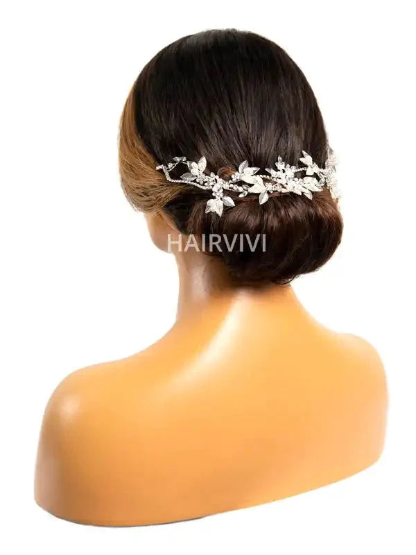 Hairvivi Silver Leaves and Pearl Wedding Hair Vine (3270 Points)