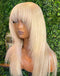 Jessies Wig Wolf Cut 613 Blonde Layered Straight Human Hair Wig With Bangs Glueless Human Hair Wig With Fringe