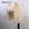 Xrs Beauty Hair Lace Front 613 Blonde Bob Wig With Bangs Straight Remy Human Hair [BOB22]