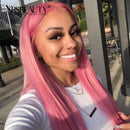 Xrs Beauty Hair Pink Lace Front Wig 13x4 Transparent Lace Human Hair Wig [CFW15]